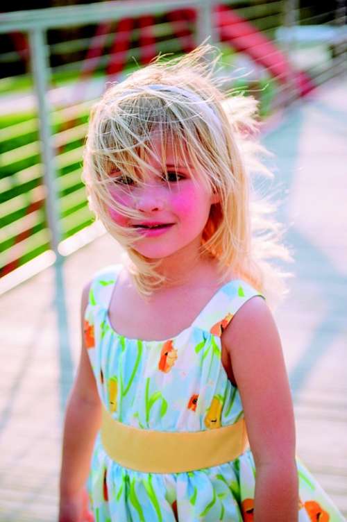 Girl Little Girl Face Child Pink Outdoors