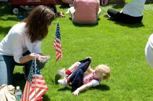 Girl Toddler Flag Lawn