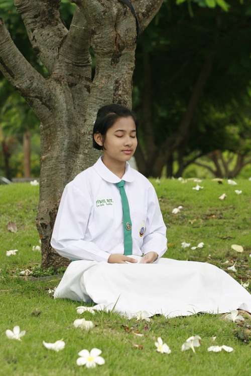 Girl Meditation Meditate Buddhism Tailor Seat