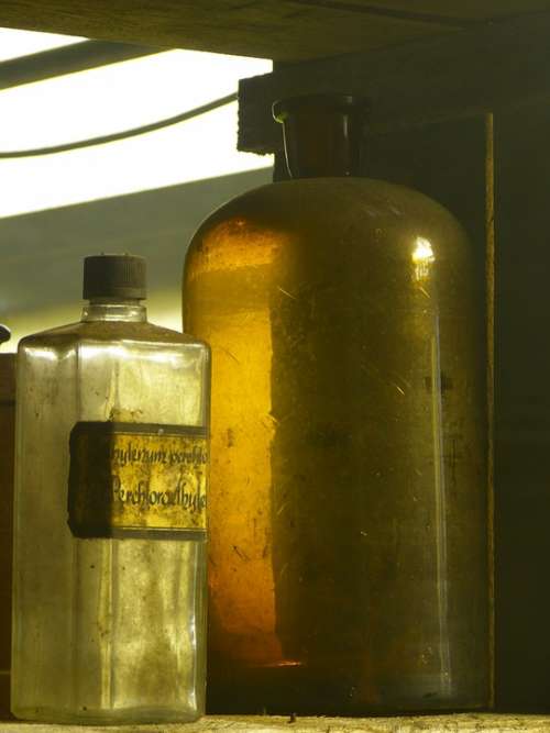 Glass Bottle Old Pharmacy Bottle Transparent