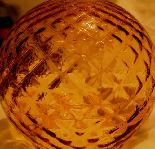 Glass Amber Patterned Light Cover Round Orbital