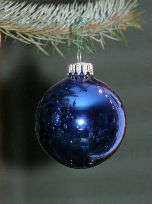 Glass Ball Blue Christmas Depend Sparkle