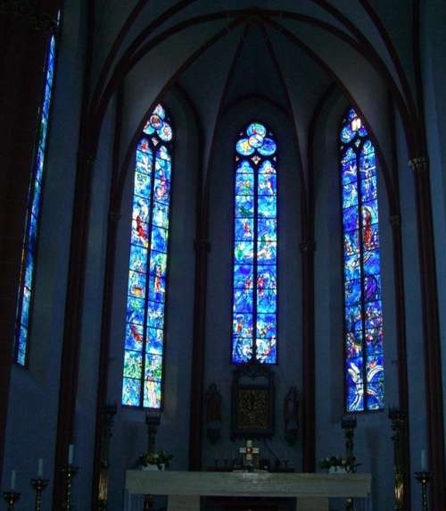 Glass Window Chagall Church Window St Stephan Mainz