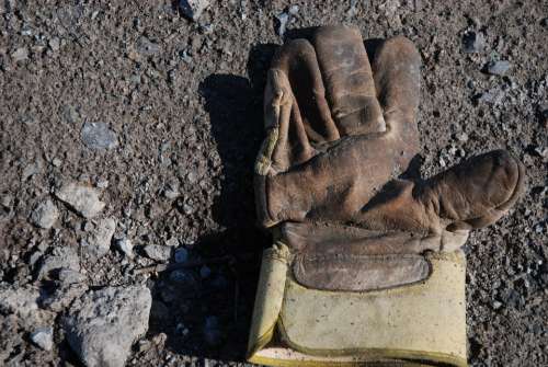 Glove Work Dirty Leather Industries Safety