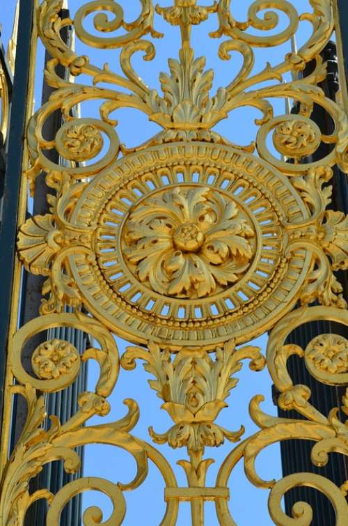 Goal Gold Ornament Fence Grid Louvre Paris
