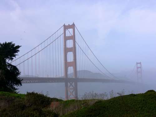 Golden Gate Bridge Bridge San Francisco Mist Misty