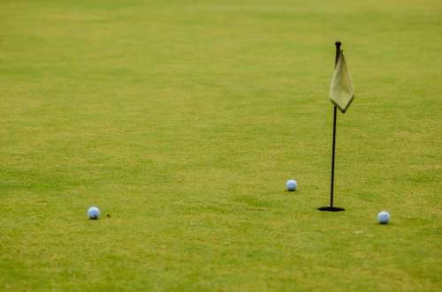 Golf Course Landscape Ball Balls Flag Grass