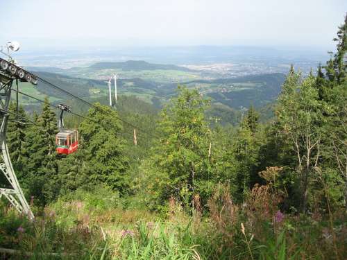 Gondola Mountain And Valley Landscape Black Forest