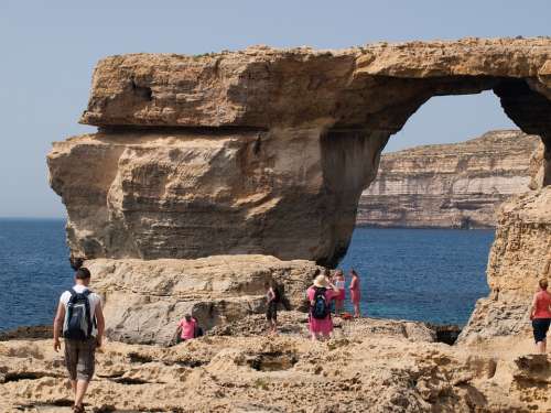 Gozo Azure Window Sea Rock