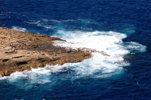 Gozo Malta Sea Coast Rocky Coast Surf Water Blue
