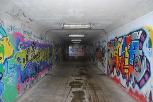 Graffiti Drawing Tunnel Mural Vandalism