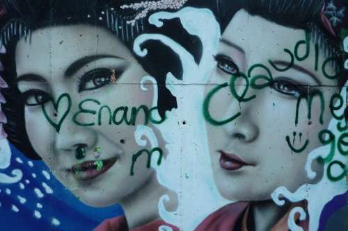 Graffiti Geisha Painting Mural Wall Street Art