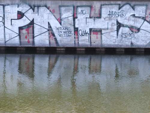 Graffiti Water Mirroring Wall Berlin