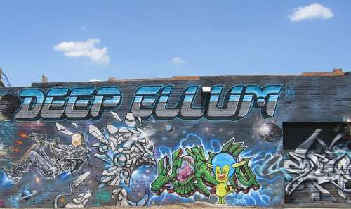 Graffiti Building Painted Deep Ellum Dallas Texas