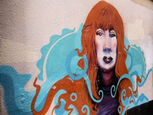 Graffiti Art Street Wall Woman Face Vandalism