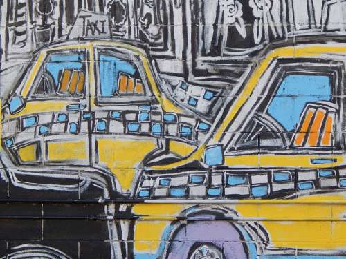 Graffiti Street Art Taxi Cars Transportation Urban