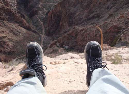 Grand Canyon Vista Overlook Feet View Steep