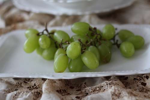 Grapes Fruit Green Close-Up Green Fruit