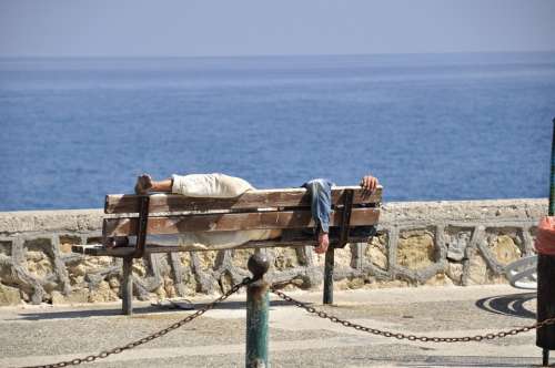 Greece Sleep Bank Sea Holiday Heaven Beach