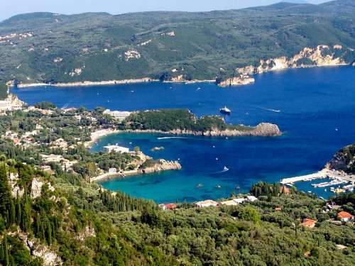 Greece Island Corfu Island Sea Heart Blue