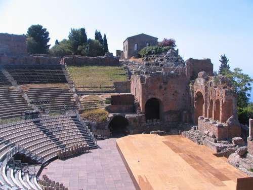 Greek Theatre Taormina Sicily Italy