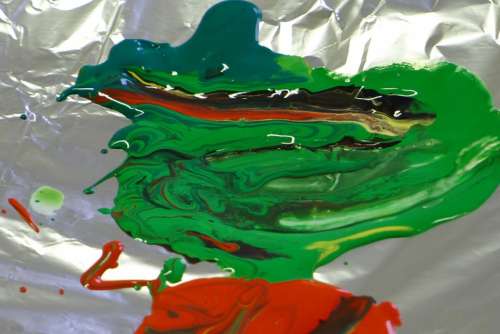Green Red Color Paint Colorful Acrylic Paint