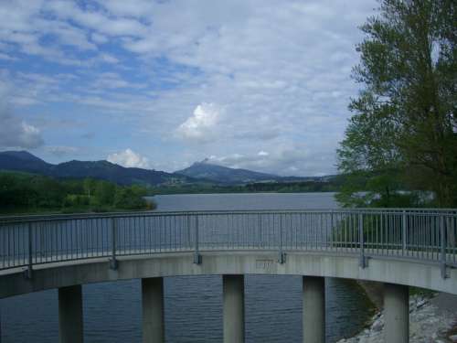 Gruentensee Dam Observation Deck Concrete Pillar