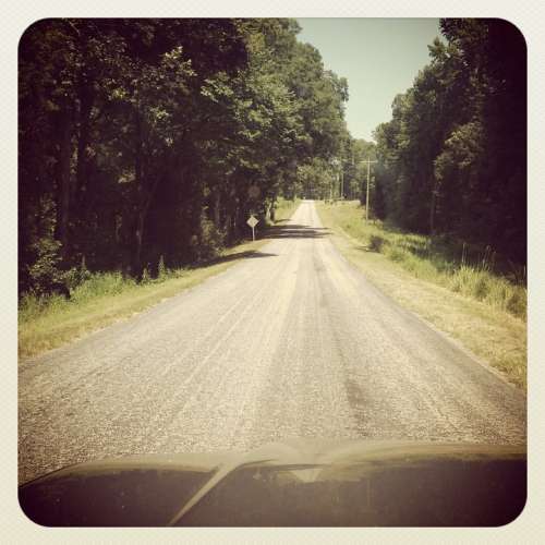 Grunge Country Road Rural View Countryside Summer