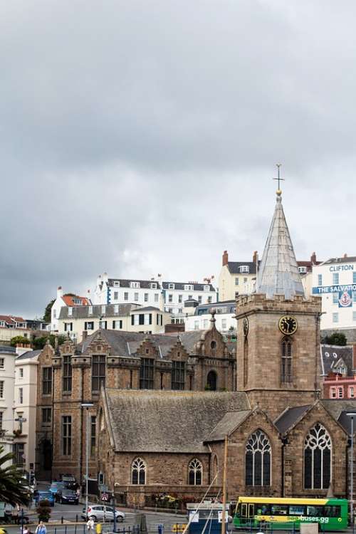 Guernsey Church Clouds Overcast Architecture