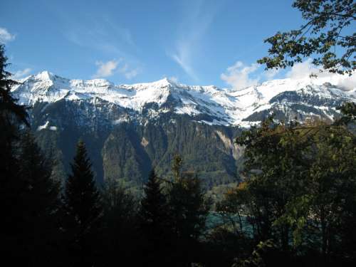 Gwand Forest Switzerland Mountains Snow Mountains