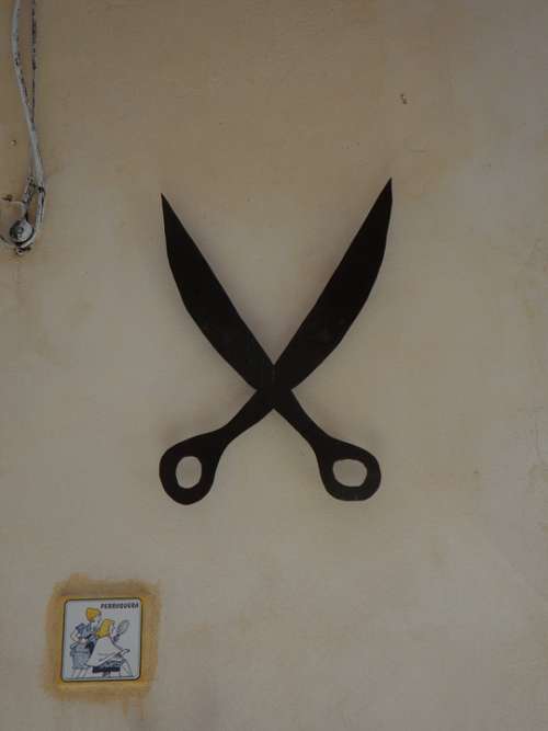 Hairdresser Symbol Scissors Note Wrought Iron