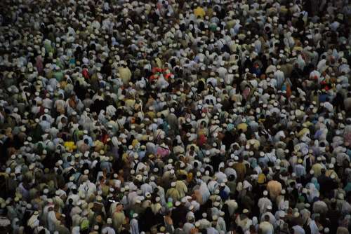 Hajj People Group Persons Crowd Meeting Human