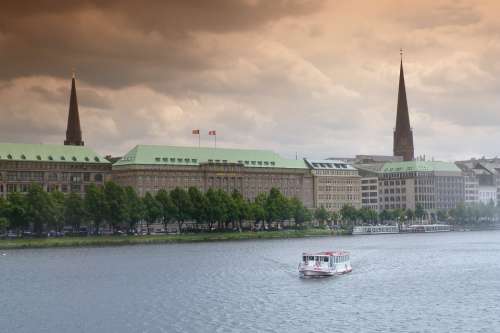 Hamburg Alster Binnenalster Germany Ferry Waters