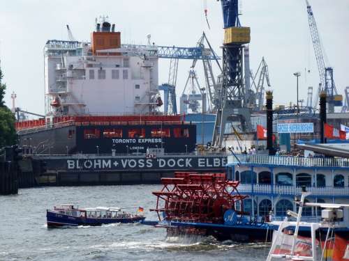 Hamburg Port Boats Port City Elbe Ship Shipping