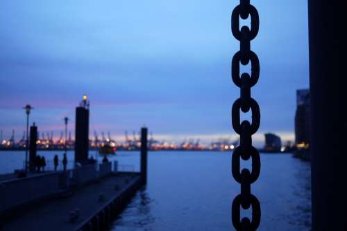 Hamburg Port Elbe Evening Chain