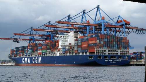 Hamburg Port Container Ship Terminal Burchardkai