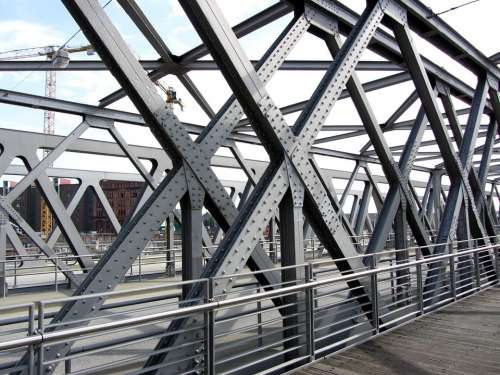 Hamburg Harbour City Bridge Port Steel Structure