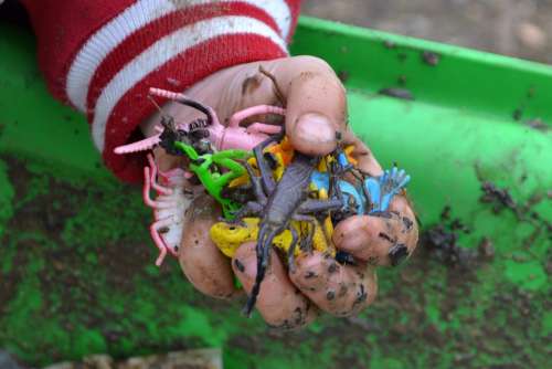 Hand Children Dirt Toys Playing Kid