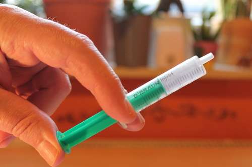Hand Finger Syringe Medical Inject