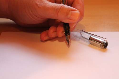 Hand Filler Write Finger Letters Paper