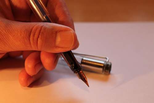 Hand Filler Write Finger Letters Paper