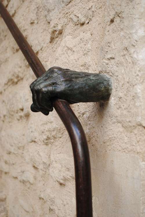 Hand Keep Treppengeländer Handrail Bronze Art