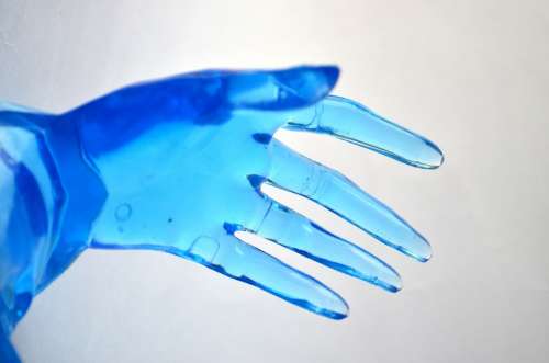 Hand Plastic Model Blue Fingers