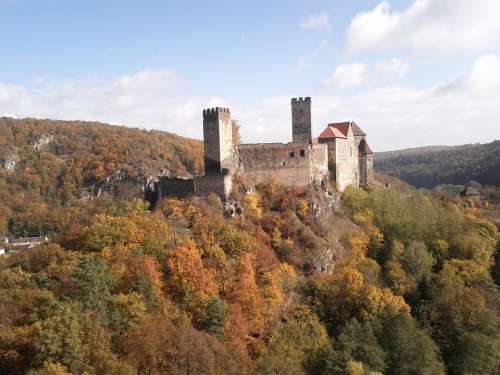 Hardegg Castle Austria Trees Autumn Forest Nature