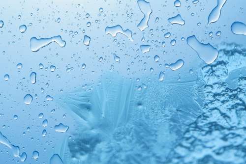 Hardest Window Drop Of Water Run Off Ice Water