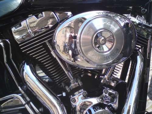 Harley Davidson Motorcycle V Engine Chrome