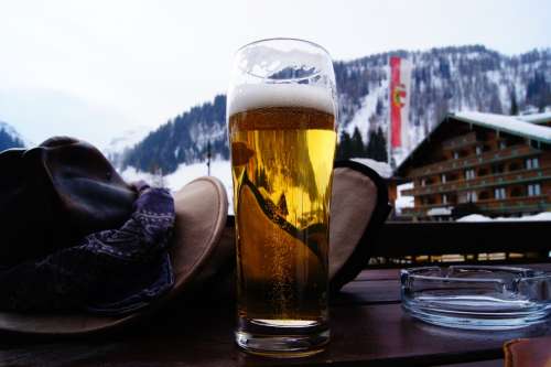 Hat Beer Mountains Nature Winter Snow Thirst
