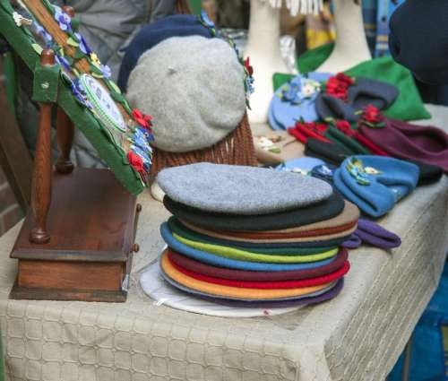 Hat Hats Beret Berets Colorful Bright Market