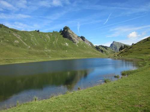 Haute-Savoie Mountain Lake Water Landscape Alps
