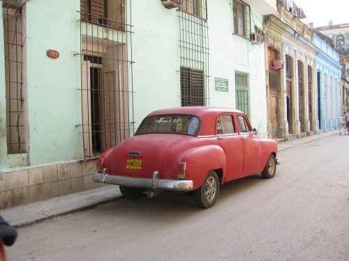 Havana Cuba Old Car Red